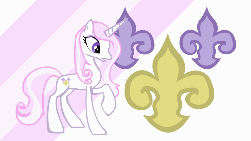 Size: 1920x1080 | Tagged: safe, artist:a01421, artist:internationaltck, derpibooru import, fleur-de-lis, pony, unicorn, abstract background, cutie mark background, raised hoof