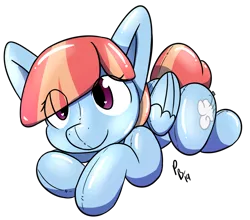 Size: 3000x2640 | Tagged: safe, artist:ponballoon, deleted from derpibooru, derpibooru import, windy whistles, inflatable pony, pony, cute, hooves together, inflatable, inflatable toy, looking at you, lying down, pool toy, shiny, smiling, windybetes