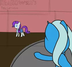 Size: 2220x2048 | Tagged: safe, artist:snezhok42, derpibooru import, rarity, trixie, pony, unicorn, atg 2019, colored, flat colors, incomplete, newbie artist training grounds, walking