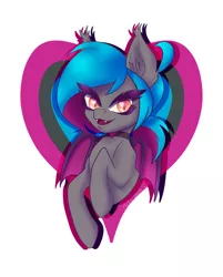 Size: 822x1024 | Tagged: safe, artist:xxcommandershepardxx, derpibooru import, oc, oc:dusk desire, unofficial characters only, anthro, bat pony, anthro oc, bat pony oc, bat wings, big ears, female, looking at you, mare, open mouth, partial nudity, simple background, solo, wings