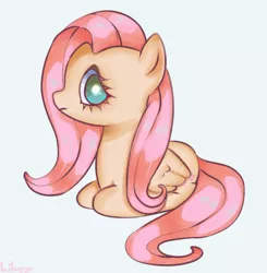 Size: 1600x1635 | Tagged: safe, artist:lilveon, derpibooru import, fluttershy, pegasus, pony, cute, female, mare, ponyloaf, profile, prone, shyabetes, simple background, solo