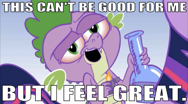 Size: 642x357 | Tagged: safe, artist:hotdiggedydemon, derpibooru import, edit, edited screencap, editor:undeadponysoldier, screencap, spike, twilight sparkle, dragon, pony, unicorn, .mov, dress.mov, bong, caption, drug use, drugs, fire, high, image macro, lidded eyes, lighter, looking at you, male, open mouth, pony.mov, postal, postal 2, pot, reference, text, unicorn twilight