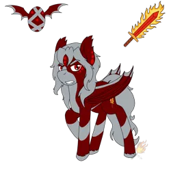 Size: 1800x1800 | Tagged: safe, artist:midnightfire1222, derpibooru import, oc, oc:vengeance, bat pony, pony, adopted pony, solo