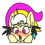 Size: 150x150 | Tagged: safe, artist:calena, derpibooru import, part of a set, oc, oc:trinity deblanc, unofficial characters only, pony, emote, icon, profile, profile picture, set:trinity emotes, solo