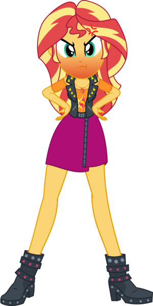 Size: 986x1973 | Tagged: safe, artist:kingdark0001, derpibooru import, sunset shimmer, equestria girls, equestria girls series, forgotten friendship, angry, boots, clothes, cross-popping veins, cute, cutie mark, cutie mark on clothes, dawwww, female, geode of empathy, high heel boots, looking at you, madorable, magical geodes, miniskirt, puffy cheeks, red face, shimmerbetes, shoes, simple background, skirt, solo, transparent background, vector