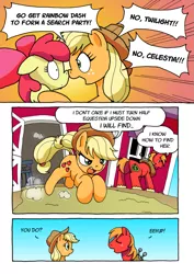 Size: 1201x1700 | Tagged: safe, artist:tarkron, derpibooru import, apple bloom, applejack, big macintosh, pony, comic:ghosts of the past, apple siblings, apple sisters, brother and sister, comic, dialogue, female, filly, male, mare, running, shout, siblings, sisters, stallion, sweet apple acres, sweet apple acres barn