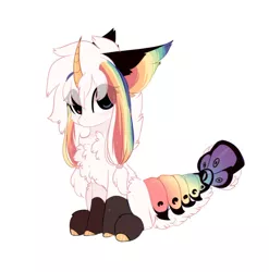Size: 1024x1035 | Tagged: safe, artist:little-sketches, derpibooru import, oc, unofficial characters only, original species, pony, suisei pony, chest fluff, closed species, female, horn, mare, simple background, solo, white background