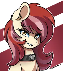 Size: 2400x2700 | Tagged: safe, artist:ciderpunk, derpibooru import, oc, oc:colored lights, unofficial characters only, pony, bust, choker, collar, looking at you