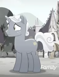 Size: 468x610 | Tagged: safe, derpibooru import, screencap, sunny skies, pony, unicorn, rainbow roadtrip, cropped, desaturated, discovery family logo, freckles, male, solo, stallion