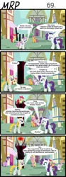 Size: 800x2153 | Tagged: safe, artist:umneem, derpibooru import, apple bloom, lily, lily valley, rarity, scootaloo, sweetie belle, twilight sparkle, twilight sparkle (alicorn), oc, oc:dispersion, alicorn, earth pony, pegasus, pony, unicorn, comic:my rational pony, comic, eye of sauron, female, hammer, lord of the rings, mare, ponyville
