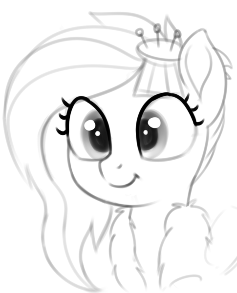 Size: 1019x1260 | Tagged: safe, artist:zippysqrl, derpibooru import, kerfuffle, pegasus, pony, bust, clothes, female, grayscale, lineart, monochrome, pincushion, sketch, solo