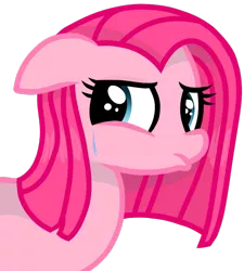 Size: 799x887 | Tagged: safe, artist:rainbow eevee, derpibooru import, pinkie pie, pony, alternate hairstyle, crying, female, floppy ears, mare, pinkamena diane pie, sad, simple background, solo, tears of pain, teary eyes, transparent background