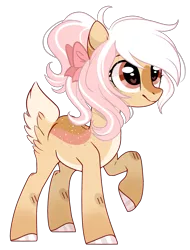 Size: 2275x2986 | Tagged: safe, artist:emberslament, derpibooru import, oc, oc:cinnamon rose, unofficial characters only, deer, deer pony, original species, bow, cute, hair bow, heart eyes, ocbetes, simple background, solo, transparent background, wingding eyes