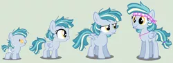 Size: 4020x1464 | Tagged: safe, artist:loveedovey, derpibooru import, oc, oc:sea salt, pony, 5-year-old, age progression, baby, baby pony, female, filly, simple background, teenager