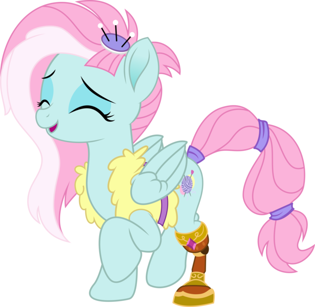 Size: 4972x4839 | Tagged: safe, artist:potato22, derpibooru import, kerfuffle, pegasus, pony, rainbow roadtrip, absurd resolution, amputee, clothes, cute, eyes closed, female, fufflebetes, happy, mare, movie accurate, prosthetic leg, prosthetic limb, prosthetics, raised hoof, simple background, smiling, solo, transparent background, vector