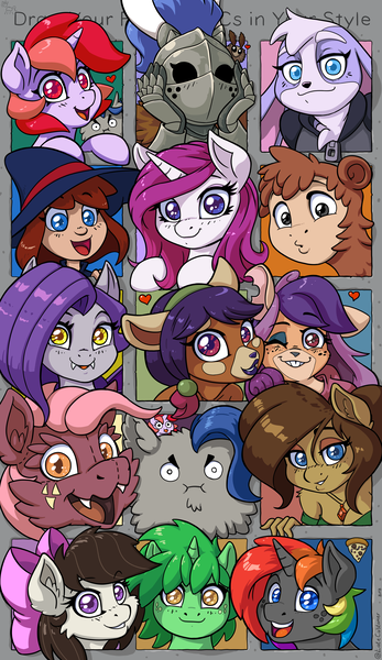 Size: 2321x4016 | Tagged: safe, artist:latecustomer, derpibooru import, oc, oc:aggie, oc:armor bun, oc:assassin monkey, oc:bernd, oc:chira, oc:dawnfire, oc:honey bun, oc:krylone, oc:mocha, oc:mona pia, oc:rux, oc:white diamonds, pony