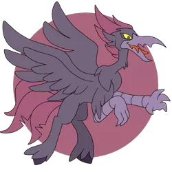 Size: 800x800 | Tagged: artist:perfectpinkwater, classical hippogriff, classical hippogriffied, derpibooru import, hippogriff, hippogriffied, male, metroid, ridley, safe, simple background, species swap, super smash bros.