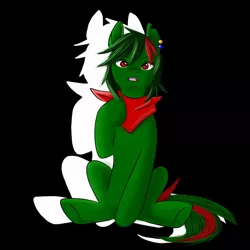 Size: 900x900 | Tagged: safe, artist:kira-minami, derpibooru import, oc, unofficial characters only, earth pony, pony, clothes, ear piercing, earring, jewelry, piercing, scarf, silhouette, sitting, solo