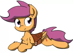 Size: 400x291 | Tagged: safe, artist:whatsapokemon, derpibooru import, edit, scootaloo, pegasus, pony, alternate cutie mark, bound wings, recolor, solo, wings
