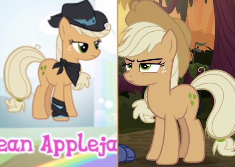 Size: 1141x813 | Tagged: safe, derpibooru import, edit, edited screencap, screencap, mean applejack, earth pony, pony, the mean 6, clone, comparison, female, gameloft, mare, solo