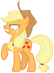 Size: 7000x9400 | Tagged: safe, artist:tardifice, derpibooru import, applejack, earth pony, pony, horse play, absurd resolution, angry, cowboy hat, female, freckles, hat, mare, raised hoof, simple background, solo, stetson, transparent background, vector