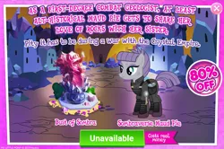 Size: 1036x689 | Tagged: safe, derpibooru import, official, king sombra, maud pie, pony, the cutie re-mark, advertisement, alternate timeline, apocalypse maud, bust, costs real money, craft, crystal war timeline, gameloft, sale, sculpture