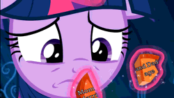 Size: 1280x720 | Tagged: safe, derpibooru import, edit, edited screencap, screencap, twilight sparkle, twilight sparkle (alicorn), alicorn, pony, the beginning of the end, animated, broken, caption, gif, gif with captions, glowing horn, horn, implied divorce, implied elements of harmony, meme, sad, shitposting, solo
