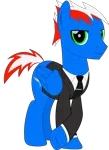 Size: 1500x2070 | Tagged: safe, alternate version, artist:rd4590, derpibooru import, oc, oc:vortex clipper, pegasus, pony, clothes, gentlecolt, gentleman, looking at you, necktie, simple background, solo, suit, transparent background, updated, vector