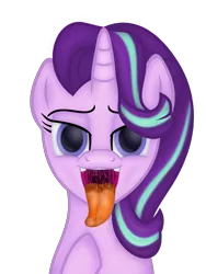 Size: 4200x5600 | Tagged: suggestive, artist:emu34b, derpibooru import, starlight glimmer, pony, unicorn, absurd resolution, blushing, drool, female, hooves, maw, mawshot, open mouth, simple background, solo, solo female, tongue out, vector