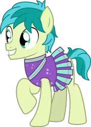 Size: 1646x2312 | Tagged: safe, artist:peternators, derpibooru import, sandbar, earth pony, pony, 2 4 6 greaaat, cheerleader, cheerleader outfit, cheerleader sandbar, clothes, crossdressing, cute, male, pleated skirt, sandabetes, simple background, skirt, solo, teenager, transparent background, two toned mane, two toned tail, vector
