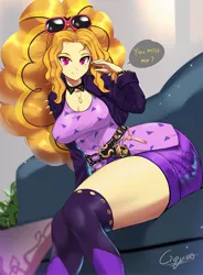 Size: 721x978 | Tagged: suggestive, artist:chigusa, derpibooru import, adagio dazzle, equestria girls, equestria girls series, find the magic, spoiler:eqg series (season 2), adagio dat-azzle, adoragio, adorasexy, anime, ass, breasts, busty adagio dazzle, butt, cute, female, gem eyes, hips, huge butt, large butt, looking at you, sexy, solo, solo female, stupid sexy adagio dazzle, sunglasses, thick, thighs, thunder thighs, wide hips