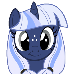 Size: 1000x1000 | Tagged: safe, artist:duskyzombie, derpibooru import, oc, oc:silverlay, unofficial characters only, pony, unicorn, animated, cute, female, freckles, headbob, mare, ocbetes, silvabetes, simple background, smiling, solo, transparent background, umbra pony