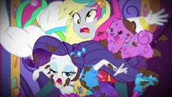 Size: 1920x1080 | Tagged: safe, derpibooru import, screencap, bulk biceps, derpy hooves, princess thunder guts, rarity, dog, equestria girls, equestria girls series, lost and pound, spoiler:choose your own ending (season 2), spoiler:eqg series (season 2), derpybulk, female, majestic as fuck, male, puppy, shipping, straight