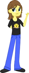 Size: 782x1951 | Tagged: safe, artist:grapefruitface1, derpibooru import, oc, oc:grapefruit face, equestria girls, clothes, equestria girls-ified, jeans, pants, self insert, shirt, simple background, solo, t-shirt, transparent background