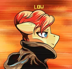 Size: 2814x2714 | Tagged: safe, artist:chaosmauser, derpibooru import, ponified, pony, 1970s, album cover, clothes, crossover, david bowie, hoodie, ponified album cover, sideways, solo