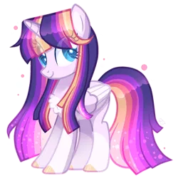 Size: 2001x2000 | Tagged: safe, artist:sugaryicecreammlp, derpibooru import, oc, oc:aura sparkle, unofficial characters only, alicorn, pony, alicorn oc, base used, chest fluff, female, horn, mare, offspring, parent:flash sentry, parent:twilight sparkle, parents:flashlight, simple background, solo, transparent background, white outline, wings