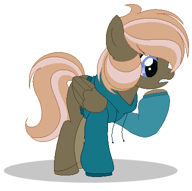 Size: 384x381 | Tagged: safe, artist:raflesplatt, derpibooru import, oc, oc:rosebelle, pegasus, pony, base used, clothes, female, hoodie, mare, offspring, parent:dumbbell, parent:fluttershy, parents:dumbshy, simple background, solo, transparent background