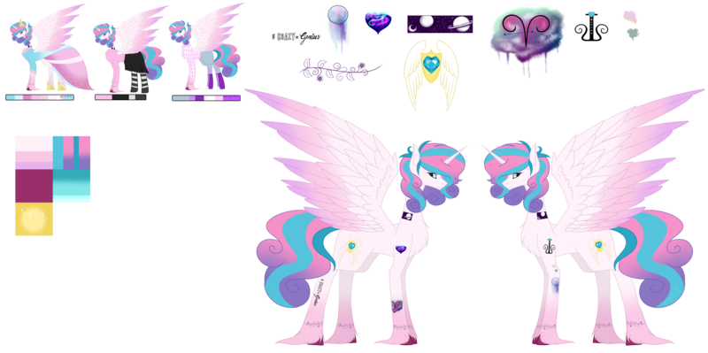 Size: 9921x4952 | Tagged: safe, artist:moonlight0shadow0, derpibooru import, princess flurry heart, alicorn, pony, icey-verse, absurd resolution, alternate hairstyle, boots, clothes, converse, crown, dress, ear piercing, earring, female, flannel, hoodie, hoof shoes, jeans, jewelry, mare, older, older flurry heart, pants, piercing, reference sheet, regalia, shoes, simple background, skirt, socks, solo, stockings, striped socks, tattoo, thigh highs, torn clothes, transparent background, unshorn fetlocks