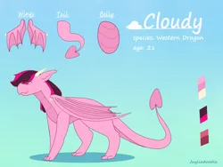 Size: 6600x4950 | Tagged: artist:jaylie, artist:jayliedoodle, derpibooru import, dragon, dragon oc, oc, oc:cloudy, reference sheet, refsheet, safe, unofficial characters only