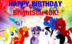 Size: 1920x1200 | Tagged: safe, artist:brightstar40k, artist:cartoonmasterv3, derpibooru import, twilight sparkle, twilight sparkle (alicorn), oc, oc:blaze, oc:bright star, oc:peach blossom, oc:sophia, alicorn, changeling, pony creator, equestria girls, alicorn oc, changeling oc, horn, wings