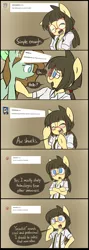 Size: 3916x11017 | Tagged: safe, artist:spheedc, derpibooru import, oc, oc:mint chocolate, oc:sphee, unofficial characters only, earth pony, semi-anthro, ask, ask sphee, bipedal, blushing, clothes, digital art, female, filly, glasses, gradient background, mare, pigtails, smiling, speech bubble, tumblr