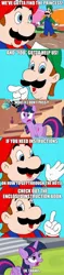 Size: 701x2956 | Tagged: alicorn, alicorn edit, butt, caption, crossover, derpibooru import, edit, horse play, hotel mario, image macro, lesson zero, luigi, luitwi, mario, meme, plot, safe, screencap, text, twilight sparkle, twilight sparkle (alicorn)