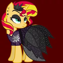 Size: 1480x1480 | Tagged: artist needed, safe, alternate version, artist:katya, derpibooru import, sunset shimmer, ponified, pony, antagonist, eyeliner, goth, gothic eyeliner, human sunset, makeup, solo, vector