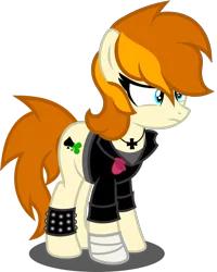 Size: 1280x1604 | Tagged: safe, artist:fletcherthehuntress, derpibooru import, oc, oc:cliff aces, earth pony, pony, clothes, female, jacket, mare, simple background, solo, transparent background