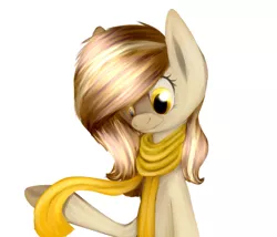Size: 700x600 | Tagged: safe, artist:vikuskaal, derpibooru import, oc, oc:cookie, unofficial characters only, earth pony, pony, clothes, female, mare, scarf, simple background, solo, white background