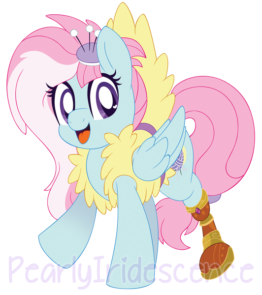 Size: 1204x1359 | Tagged: safe, artist:pearlyiridescence, derpibooru import, kerfuffle, pegasus, pony, rainbow roadtrip, adorable face, amputee, clothes, cute, daaaaaaaaaaaw, female, fluffy, fufflebetes, heart eyes, looking at you, mare, prosthetic leg, prosthetic limb, prosthetics, simple background, solo, vest, watermark, white background, wingding eyes