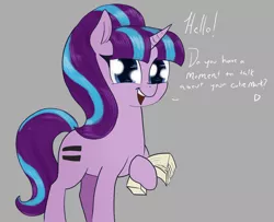 Size: 1600x1300 | Tagged: safe, artist:t72b, derpibooru import, starlight glimmer, pony, unicorn, atg 2019, cute, equal cutie mark, female, hoof hold, looking at you, mare, newbie artist training grounds, pamphlet, s5 starlight, solo, talking to viewer, this will end in communism