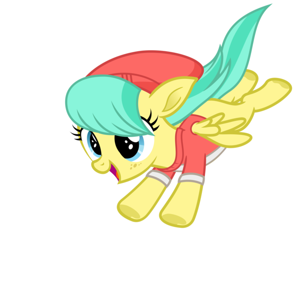 Size: 3600x3600 | Tagged: safe, artist:cheezedoodle96, derpibooru import, barley barrel, pegasus, pony, rainbow roadtrip, .svg available, beanie, clothes, female, filly, flying, freckles, happy, hat, juxtaposition bait, looking at each other, shirt, simple background, smiling, solo, svg, transparent background, underhoof, vector, windswept mane