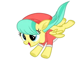Size: 3600x3600 | Tagged: safe, artist:cheezedoodle96, derpibooru import, barley barrel, pegasus, pony, rainbow roadtrip, .svg available, beanie, clothes, female, filly, flying, freckles, happy, hat, juxtaposition bait, looking at each other, shirt, simple background, smiling, solo, svg, transparent background, underhoof, vector, windswept mane
