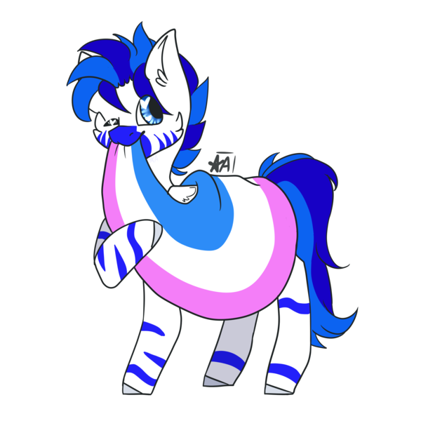 Size: 2000x2000 | Tagged: safe, artist:stara, derpibooru import, oc, oc:fifty percent, hybrid, pegasus, pony, zony, colored, cute, flag, flat colors, heterosexual, heterosexual flag, pride, solo